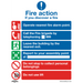 Sealey - SS19P10 Fire Action With Lift - Safe Conditions Safety Sign - Rigid Plastic - Pack of 10 Safety Products Sealey - Sparks Warehouse