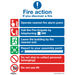 Sealey - SS19V10 Fire Action With Lift - Safe Conditions Safety Sign - Self-Adhesive Vinyl - Pack of 10 Safety Products Sealey - Sparks Warehouse