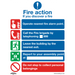 Sealey - SS20P10 Fire Action Without Lift - Safe Conditions Safety Sign - Rigid Plastic - Pack of 10 Safety Products Sealey - Sparks Warehouse