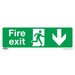 Sealey - SS22P1 Fire Exit (Down) - Safe Conditions Safety Sign - Rigid Plastic Safety Products Sealey - Sparks Warehouse