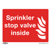 Sealey - SS23P10 Sprinkler Stop Valve - Safe Conditions Safety Sign - Rigid Plastic - Pack of 10 Safety Products Sealey - Sparks Warehouse