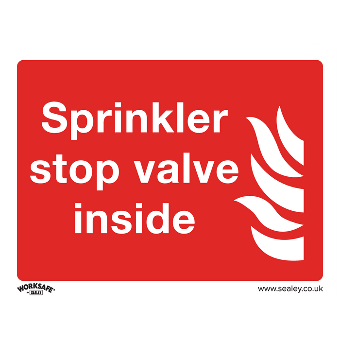 Sealey - SS23V1 Sprinkler Stop Valve - Safe Conditions Safety Sign - Self-Adhesive Vinyl Safety Products Sealey - Sparks Warehouse