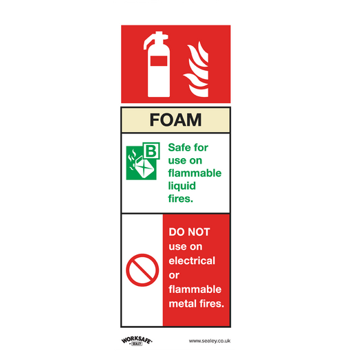 Sealey - SS30P10 Foam Fire Extinguisher - Safe Conditions Safety Sign - Rigid Plastic - Pack of 10 Safety Products Sealey - Sparks Warehouse
