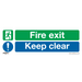 Sealey - SS32V1 Fire Exit Keep Clear (Large) - Safe Conditions Safety Sign - Self-Adhesive Vinyl Safety Products Sealey - Sparks Warehouse