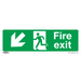 Sealey - SS34P10 Fire Exit (Down Left) - Safe Conditions Safety Sign - Rigid Plastic - Pack of 10 Safety Products Sealey - Sparks Warehouse