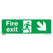 Sealey - SS36P1 Fire Exit (Down Right) - Safe Conditions Safety Sign - Rigid Plastic Safety Products Sealey - Sparks Warehouse