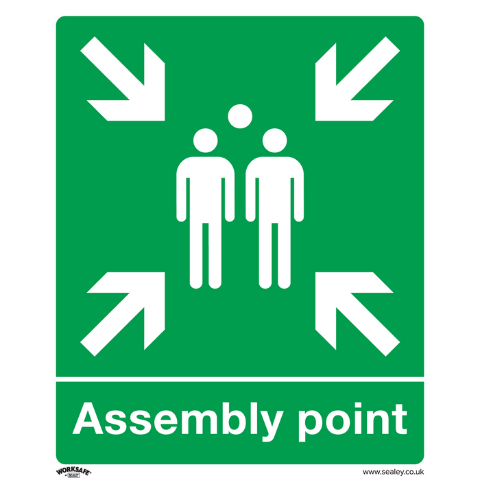 Sealey - SS37P1 Assembly Point - Safe Conditions Safety Sign - Rigid Plastic Safety Products Sealey - Sparks Warehouse