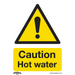 Sealey - SS38P10 Caution Hot Water - Warning Safety Sign - Rigid Plastic - Pack of 10 Safety Products Sealey - Sparks Warehouse