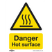 Sealey - SS42P10 Danger Hot Surface - Warning Safety Sign - Rigid Plastic - Pack of 10 Safety Products Sealey - Sparks Warehouse