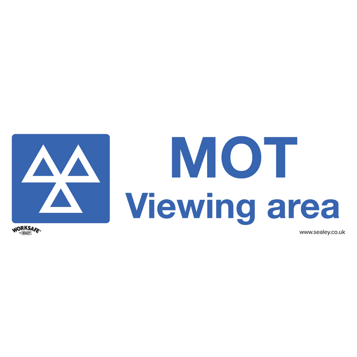 Sealey - SS50P10 MOT Viewing Area - Warning Safety Sign - Rigid Plastic - Pack of 10 Safety Products Sealey - Sparks Warehouse