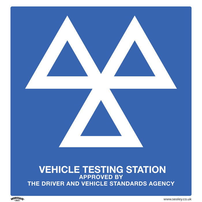 Sealey - SS51A1 MOT Testing Station - Warning Safety Sign - Aluminium Composite Safety Products Sealey - Sparks Warehouse