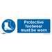 Sealey - SS7P1 Protective Footwear Must Be Worn - Mandatory Safety Sign - Rigid Plastic Safety Products Sealey - Sparks Warehouse