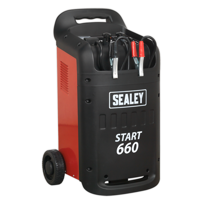 Sealey - START660 Starter/Charger 660/100Amp 12/24V 230V Garage & Workshop Sealey - Sparks Warehouse