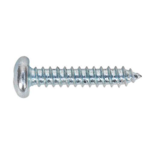 Sealey - STPP4825 Self Tapping Screw 4.8 x 25mm Pan Head Pozi Zinc DIN 7981CZ Pack of 100 Consumables Sealey - Sparks Warehouse