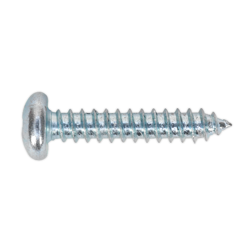 Sealey - STPP6338 Self Tapping Screw 6.3 x 38mm Pan Head Pozi Zinc DIN 7981CZ Pack of 100 Consumables Sealey - Sparks Warehouse