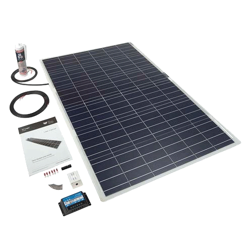 SOLAR TECHNOLOGY - 100wp Roof / Deck Top Kit  Rear Cable