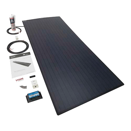 SOLAR TECHNOLOGY - 150wp Roof / Deck Top Kit  Black  Rear Cable