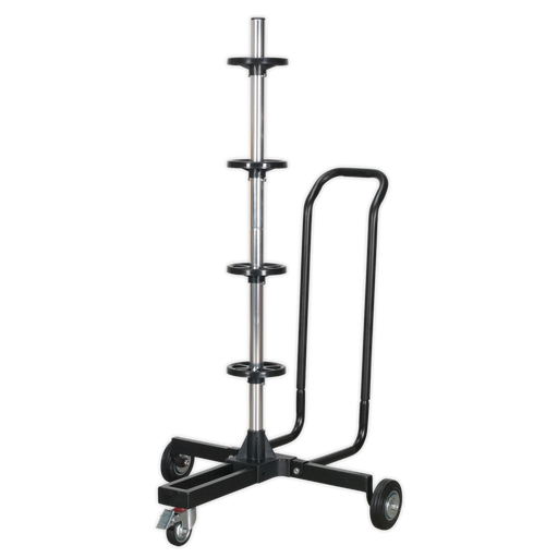 Sealey - STR005 Wheel Storage Trolley 100kg Capacity with Handle Storage & Workstations Sealey - Sparks Warehouse