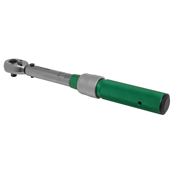 Sealey STW901 - Torque Wrench Micrometer Style 1/4"Sq Drive 5-25Nm - Calibrated Hand Tools Sealey - Sparks Warehouse