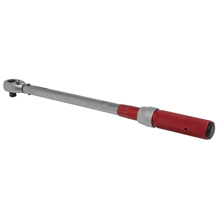 Sealey - Torque Wrench Micrometer Style 1/2"Sq Drive 40-220Nm - Calibrated Hand Tools Sealey - Sparks Warehouse