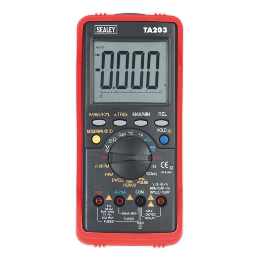 Sealey - TA203 Digital Automotive Multimeter 15 Function Bar Graph/PC Link Vehicle Service Tools Sealey - Sparks Warehouse