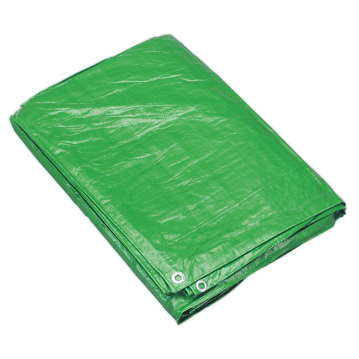 Sealey - TARP1216G Tarpaulin 3.66 x 4.88m Green Janitorial / Garden & Leisure Sealey - Sparks Warehouse