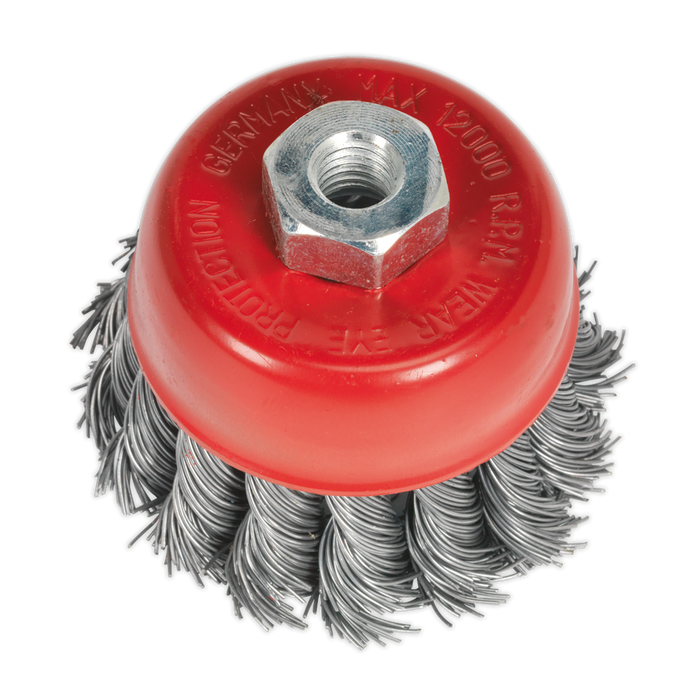 Sealey - TKCB652 Twist Knot Wire Cup Brush Ø65mm M10 x 1.25mm Consumables Sealey - Sparks Warehouse