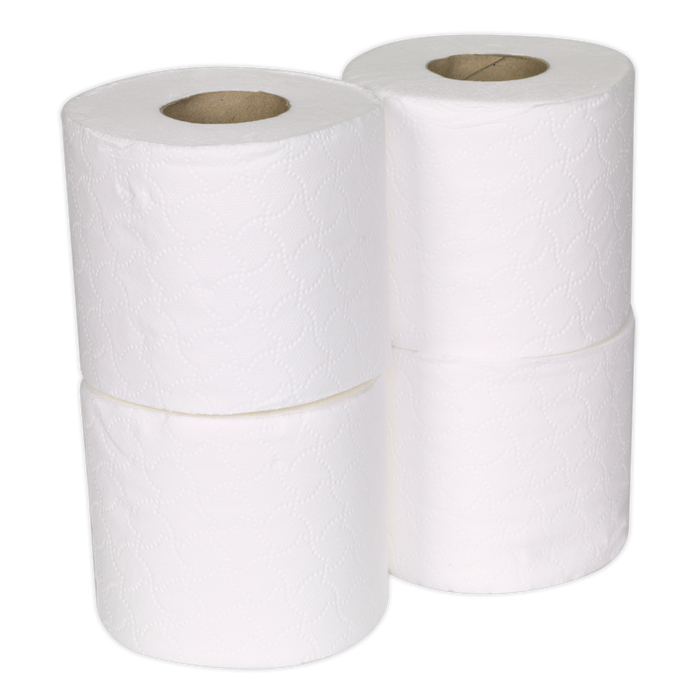 Sealey - TOL36 Toilet Roll Plain White Pack of 4 x 9 (36 Rolls) Consumables Sealey - Sparks Warehouse