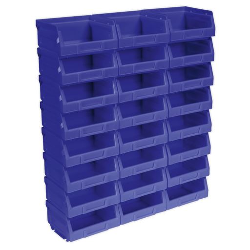 Sealey - TPS124B Plastic Storage Bin 105 x 85 x 55mm - Blue Pack of 24 Storage & Workstations Sealey - Sparks Warehouse