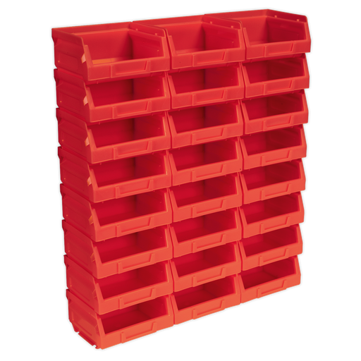 Sealey - TPS124R Plastic Storage Bin 105 x 85 x 55mm - Red Pack of 24 Storage & Workstations Sealey - Sparks Warehouse