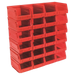 Sealey - TPS224R Plastic Storage Bin 105 x 165 x 85mm - Red Pack of 24 Storage & Workstations Sealey - Sparks Warehouse