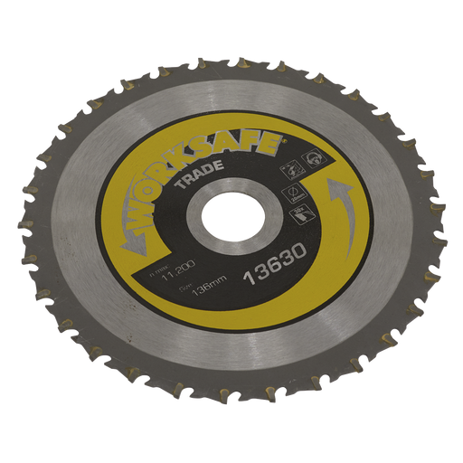 Sealey - TS13630 Trade Circular Saw Blade Ø136 x 20mm - 30tpu Consumables Sealey - Sparks Warehouse