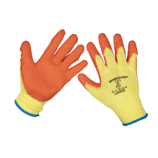 Sealey - TSP121L/6 Super Grip Knitted Gloves Latex Palm (Large) - Pack of 6 Pairs Safety Products Sealey - Sparks Warehouse