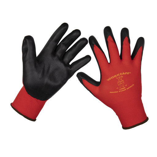 Sealey - TSP125L/6 Flexi Grip Nitrile Palm Gloves (Large) - Pack of 6 Pairs Safety Products Sealey - Sparks Warehouse