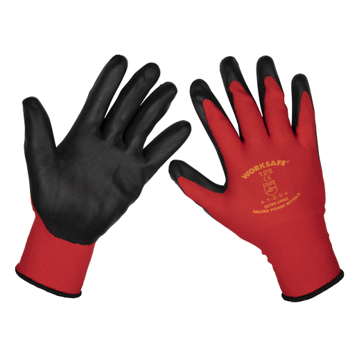 Sealey - TSP125XL/6 Flexi Grip Nitrile Palm Gloves (X-Large) - Pack of 6 Pairs Safety Products Sealey - Sparks Warehouse