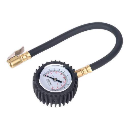 Sealey - TST/PG6 Tyre Pressure Gauge with Clip-On Chuck 0-7bar(0-100psi) Vehicle Service Tools Sealey - Sparks Warehouse