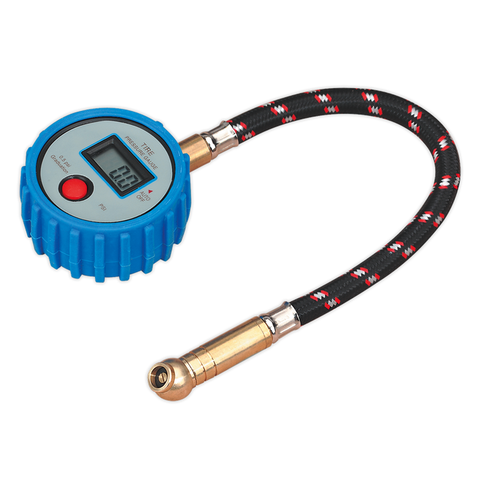 Sealey - TST/PG981 Tyre Pressure Gauge Digital with Leader Hose & Quick Release 0-100psi Vehicle Service Tools Sealey - Sparks Warehouse