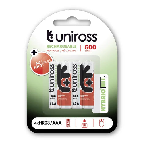 UNIROSS - Uniross AAA RECHARGEABLE 600MA HYBRIO (C4)