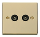 Scolmore VPBR159BK - Twin Isolated Coaxial Socket Outlet - Black Deco Scolmore - Sparks Warehouse