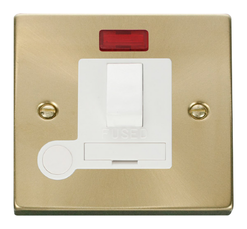 Scolmore VPSB052WH - 13A Fused Switched Connection Unit With Flex Outlet + Neon - White Deco Scolmore - Sparks Warehouse