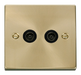 Scolmore VPSB066BK - Twin Coaxial Socket Outlet - Black Deco Scolmore - Sparks Warehouse