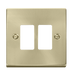 Scolmore VPSB20402 - 2 Gang GridPro® Frontplate - Satin Brass GridPro Scolmore - Sparks Warehouse
