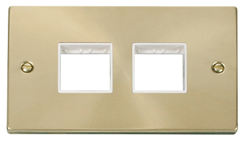 Scolmore VPSB404WH - 2 Gang Plate (2 x 2) Aperture - White Deco Scolmore - Sparks Warehouse