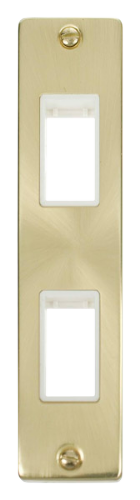 Scolmore VPSB472WH - Double Architrave Plate Aperture - White Deco Scolmore - Sparks Warehouse