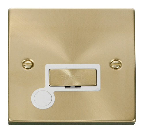 Scolmore VPSB550WH - 13A Fused ‘Ingot’ Connection Unit With Flex Outlet - White Deco Scolmore - Sparks Warehouse