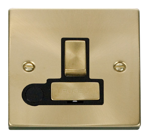 Scolmore VPSB551BK - 13A Fused ‘Ingot’ Switched Connection Unit With Flex Outlet - Black Deco Scolmore - Sparks Warehouse