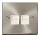 Scolmore VPSC121WH - Twin Telephone Socket Outlet Master - White Deco Scolmore - Sparks Warehouse