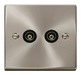 Scolmore VPSC159BK - Twin Isolated Coaxial Socket Outlet - Black Deco Scolmore - Sparks Warehouse