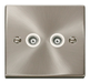 Scolmore VPSC159WH - Twin Isolated Coaxial Socket Outlet - White Deco Scolmore - Sparks Warehouse