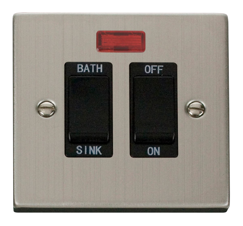 Scolmore VPSS024BK - 20A DP Sink/Bath Switch - Black Deco Scolmore - Sparks Warehouse